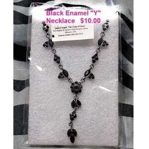 Black Lariat Style Necklace